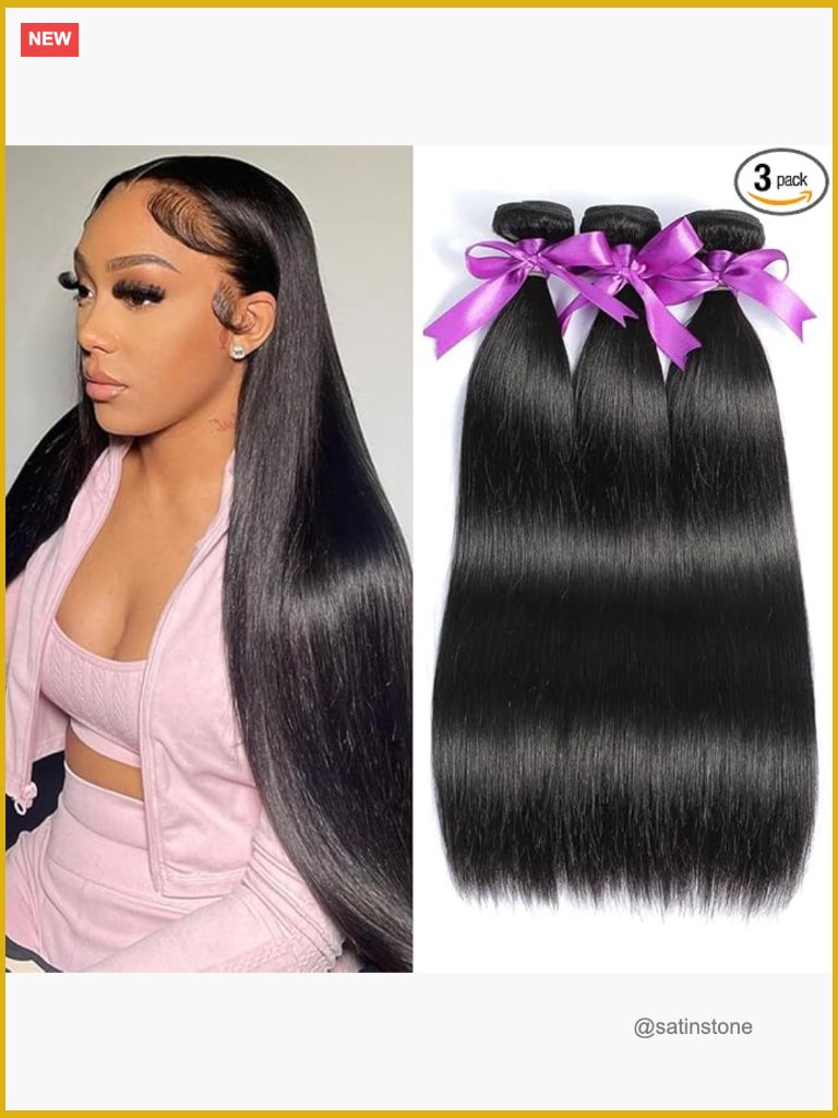10a Brazilian Virgin Straight Human Hair Bundles 18 20 22 Inch 3 Pack Weave